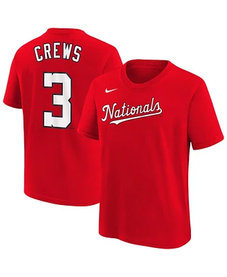 Nike Big Boys and Girls Dylan Crews Red Washington Nationals Player Name Number T-Shirt