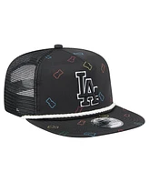 New Era Men's Black Los Angeles Dodgers Gummy Golfer Trucker Adjustable Hat