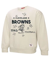 Mitchell & Ness Women's Cream Cleveland Browns Shooting Stars Pullover Sweatshirt