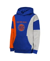 Outerstuff Big Boys and Girls Blue New York Knicks Ace the Hole Pullover Hoodie