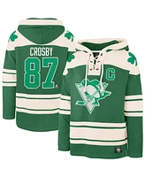 '47 Brand Men's Sidney Crosby Kelly Green Pittsburgh Penguins St. Patrick's Day Player Name Number Lacer Pullover Hoodie