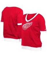 New Era Women's Red Detroit Wings Game Day Rhine Studs T-Shirt