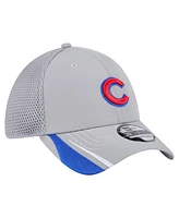 New Era Men's Gray Chicago Cubs Linear 39THIRTY Flex-Fit Hat