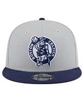 New Era Men's Gray/Navy Boston Celtics Color Pack 2-Tone 9FIFTY Snapback Hat