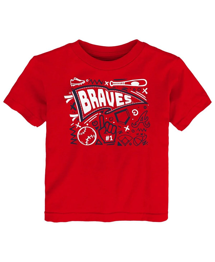 Outerstuff Toddler Red Atlanta Braves Ballpark Fun T-Shirt
