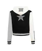 Pro Standard Women's Gray Dallas Cowboys Reverse French Terry Color Block Full-Zip Hoodie