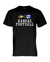 Blue 84 Men's and Women's Black Kansas Jayhawks Blackout T-Shirt