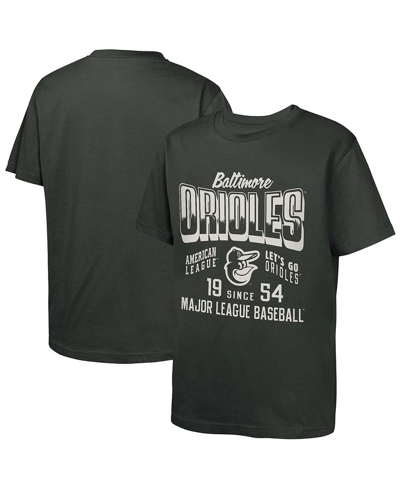 Outerstuff Big Boys and Girls Black Baltimore Orioles Headliner T-Shirt