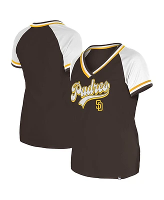 New Era Women's Brown San Diego Padres Gameday Raglan V-neck T-Shirt