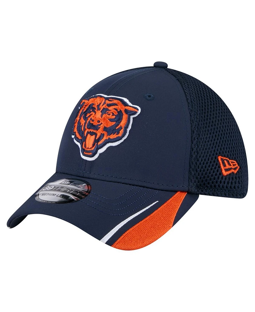 New Era Men's Navy Chicago Bears Game Day Linear 39THIRTY Flex Hat