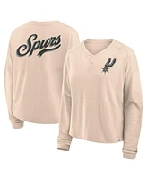 Fanatics Women's Natural San Antonio Spurs Boxed Out Drop Fashion Long Sleeve T-Shirt