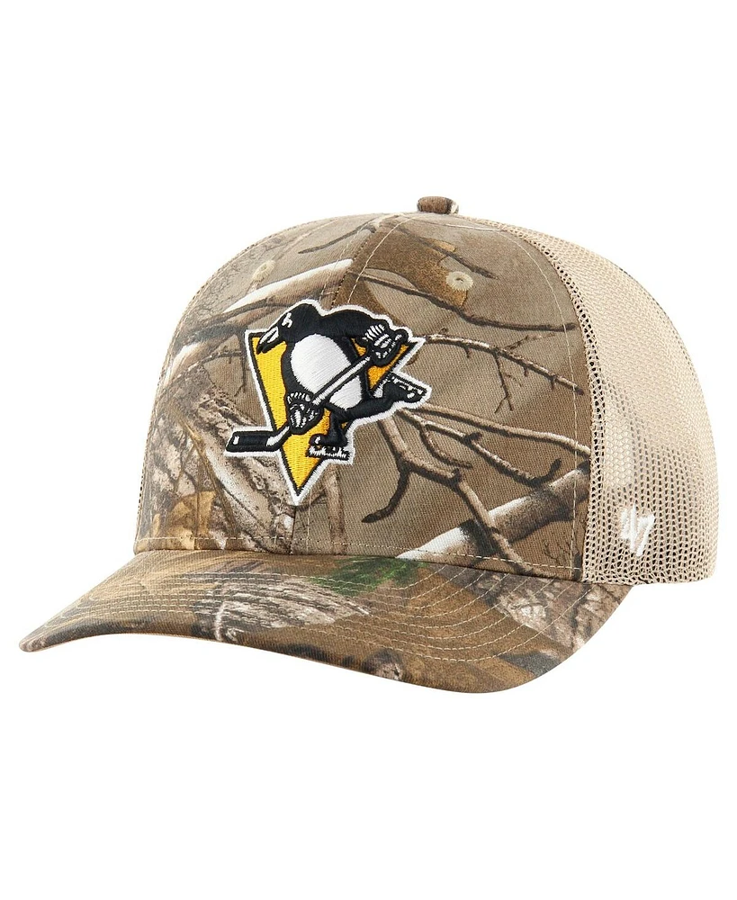 '47 Brand Men's Realtree Camo Pittsburgh Penguins Logo Trucker Adjustable Hat
