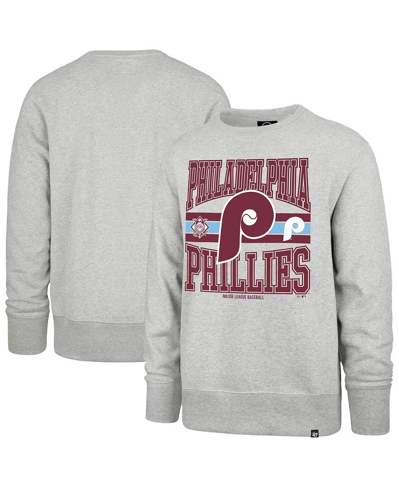 '47 Brand Men's Gray Philadelphia Phillies Letters Headline Pullover Sweatshirt