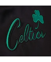 Mitchell & Ness Men's Black Boston Celtics Hardwood Classics Blackout Collection Satin Full-Zip Jacket