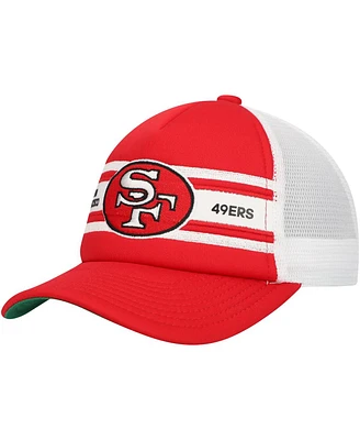 Mitchell & Ness Big Boys and Girls Scarlet San Francisco 49ers Stripe Trucker Adjustable Hat