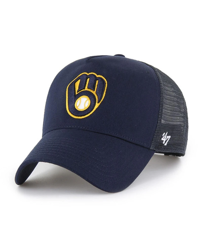 '47 Brand Men's Navy Milwaukee Brewers Ballpark Offside Adjustable Trucker Hat