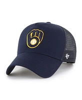 '47 Brand Men's Navy Milwaukee Brewers Ballpark Offside Adjustable Trucker Hat