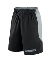 Fanatics Men's Black/Silver Las Vegas Raiders Big Tall Launch Shorts