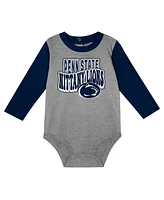 Outerstuff Baby Boys and Girls Navy Penn State Nittany Lions Double Up Long Sleeve Bodysuit Pant