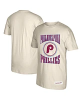 Mitchell & Ness Men's Cream Philadelphia Phillies Arched Logo Slub T-Shirt