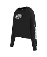 Pro Standard Women's Black Los Angeles Lakers Paint The City Cropped Pullover Sweatshirt