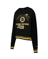 Pro Standard Women's Black Boston Bruins Area Code Cropped Pullover Sweatshirt