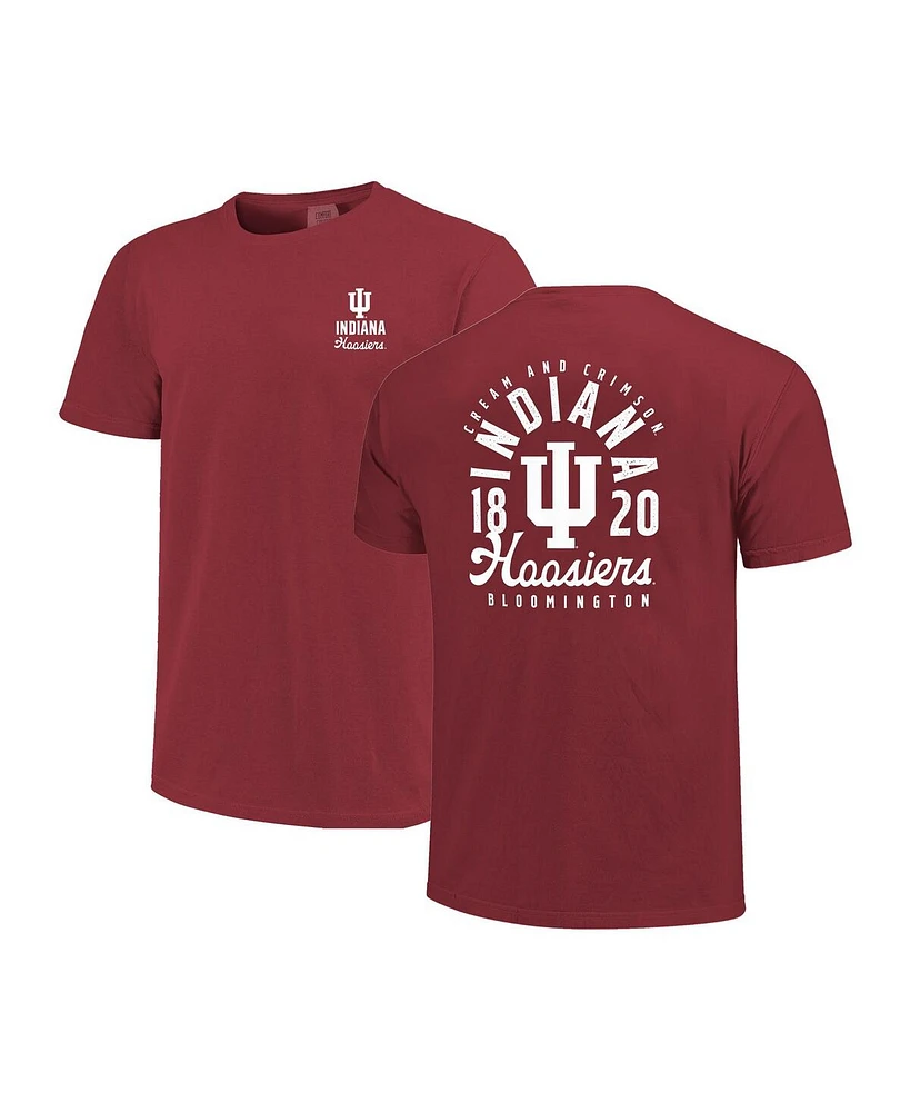 Image One Men's Crimson Indiana Hoosiers Comfort Colors Mascot Overlay T-Shirt