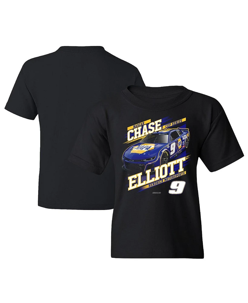 Hendrick Motorsports Team Collection Big Boys and Girls Black Chase Elliott Napa Car T-Shirt