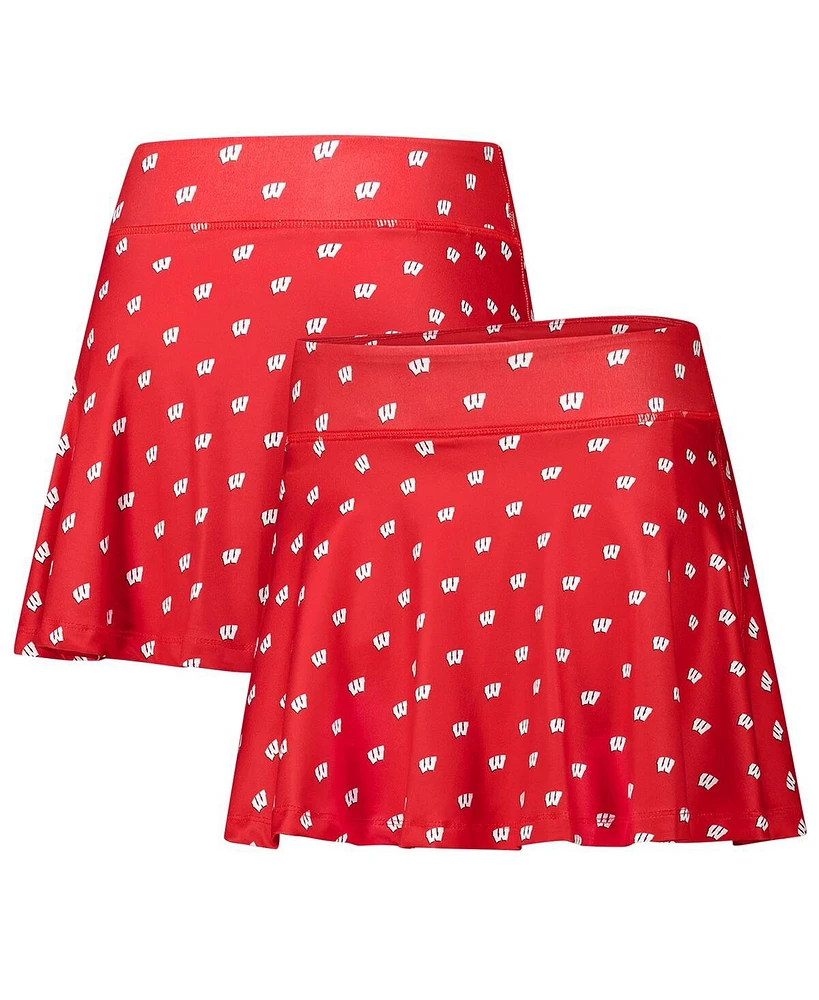ZooZatz Women's Red Wisconsin Badgers Allover Print Flowy Skirt