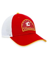 Fanatics Men's Red/White Calgary Flames Fundamental Adjustable Hat