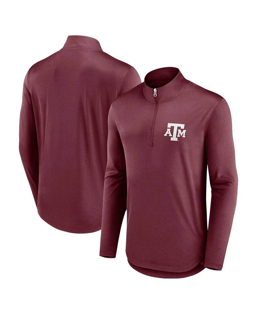 Fanatics Men's Maroon Texas A&M Aggies Quarterback Mock Neck Quarter-Zip Top