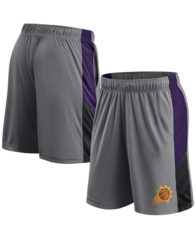 Fanatics Men's Gray Phoenix Suns Practice Performance Shorts