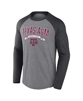 Fanatics Men's Gray Texas A M Aggies Banner Year Tri-Blend Raglan Long Sleeve T-Shirt
