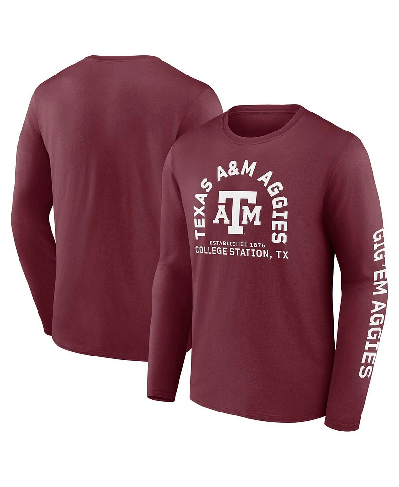 Fanatics Men's Maroon Texas A M Aggies Fundamentals Cotton Winning Team Long Sleeve T-Shirt
