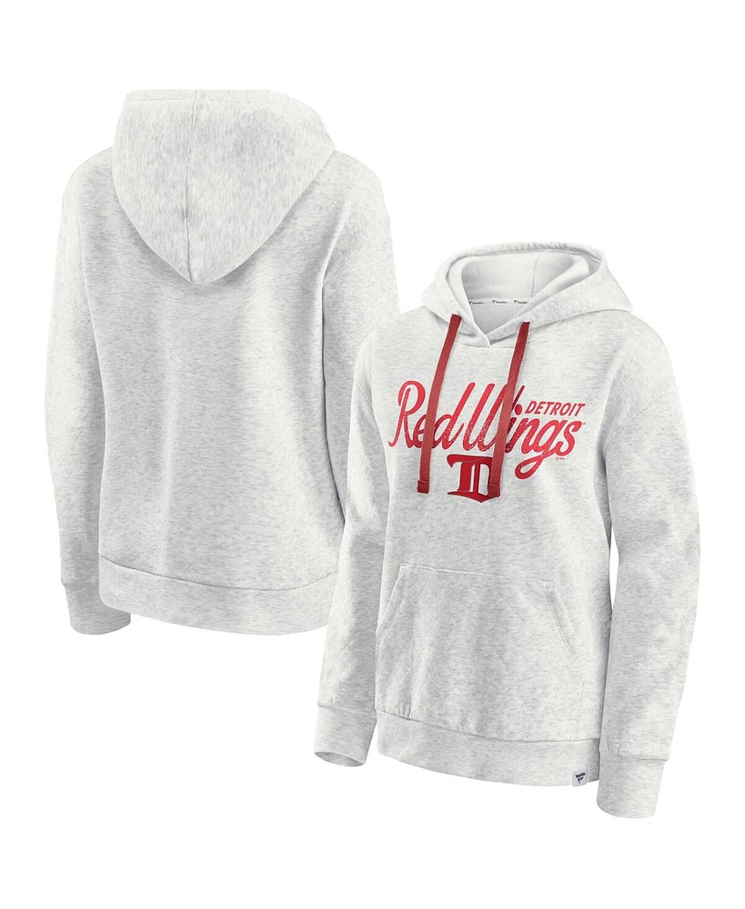 Fanatics Women's Oatmeal Detroit Red Wings True Classics Quilted Pullover Hoodie