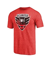 Fanatics Men's Red D.c. United Primary Logo Distressed Tri-Blend T-Shirt