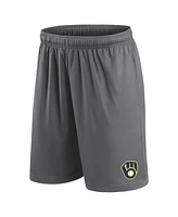 Fanatics Men's Gray Milwaukee Brewers Primary Logo Shorts