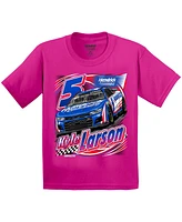 Hendrick Motorsports Team Collection Big Boys and Girls Pink Kyle Larson T-Shirt