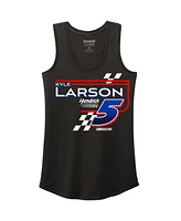 Hendrick Motorsports Team Collection Women's Black Kyle Larson Name Number Tri-Blend Racer Back Tank Top