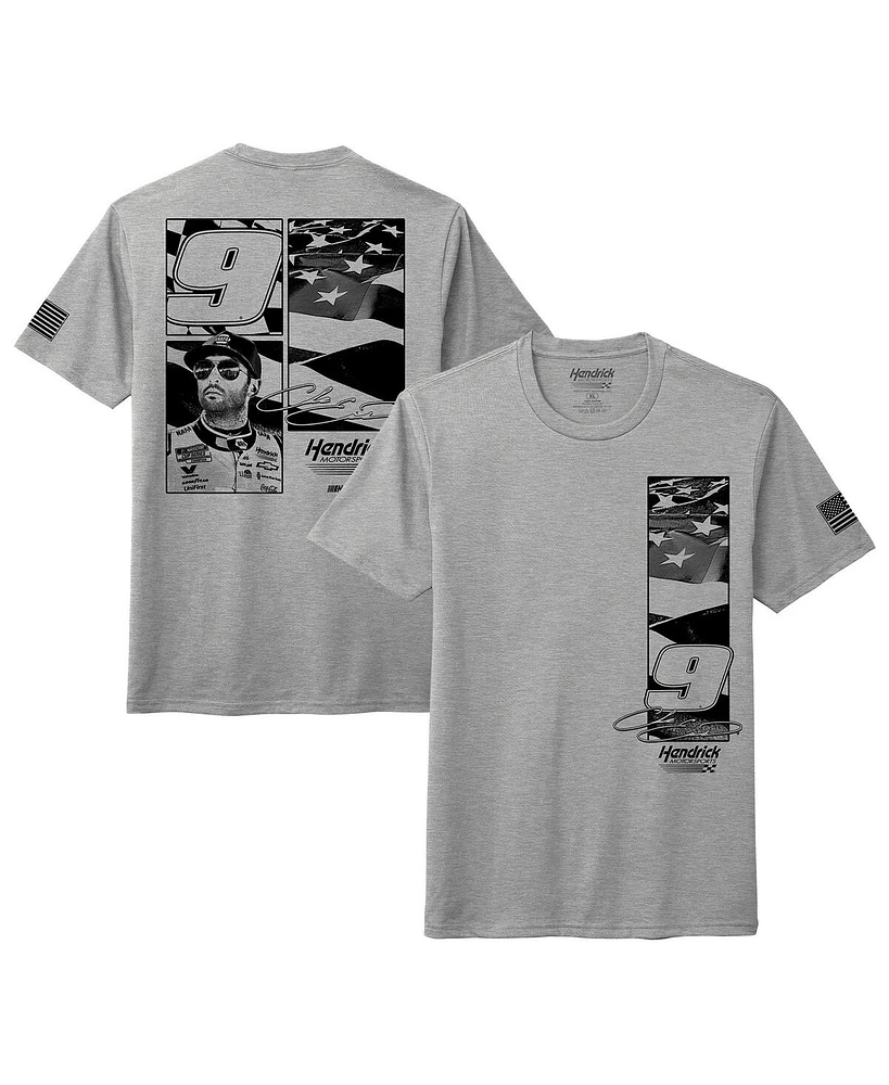 Hendrick Motorsports Team Collection Men's Heather Gray Chase Elliott Napa Flag T-Shirt
