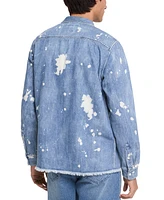 Michael Kors Men's Long Sleeve Paint Splatter Button-Front Overshirt