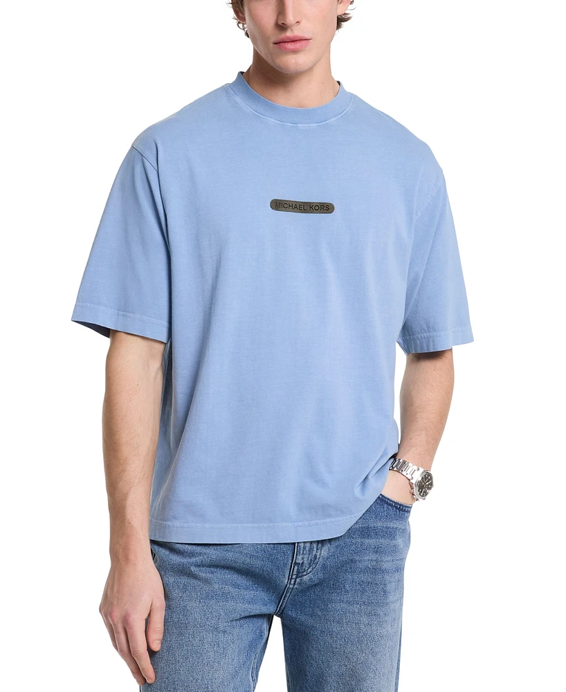 Michael Kors Men's Garment Dyed Short Sleeve Crewneck Logo T-Shirt