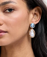 I.n.c. International Concepts Gold-Tone Crystal & Imitation Pearl Drop Earrings, Exclusively at Macy's