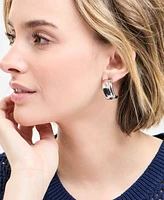 On 34th Silver-Tone Curved Metal Sheet C Hoop Earrings, Exclusively at Macy's