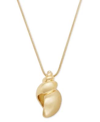 On 34th Gold-Tone Shell Pendant Necklace, 32" + 3" extender, Exclusively at Macy's