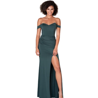 Pia Gladys Perey Women's Off Shoulder Sweetheart Neckline Maxi Dress