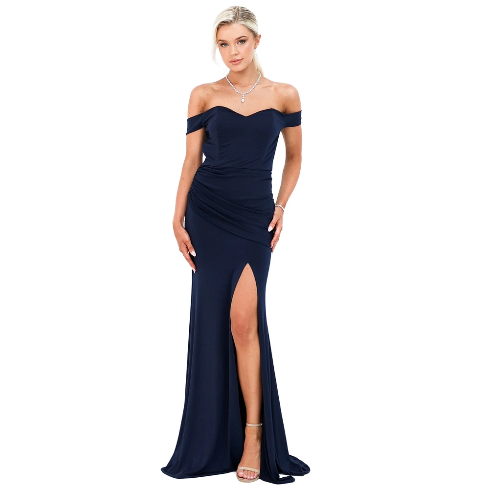 Pia Gladys Perey Women's Off Shoulder Sweetheart Neckline Maxi Dress