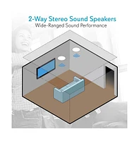 Pyle PDIC81RD 8" In-Wall/In-Ceiling 2-Way Stereo Speakers - Flush Mount, White, Pair