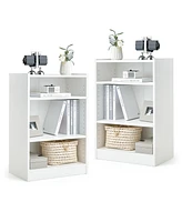 3-Tier Bookcase Open Display Rack Cabinet with Adjustable Shelves