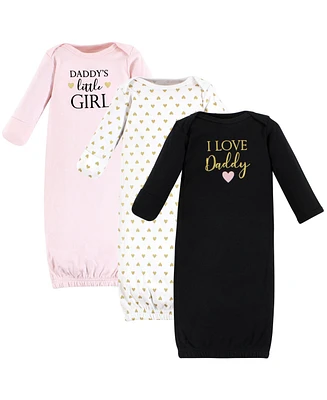 Hudson Baby Girls Cotton Gowns Daddy, 0-6 Months